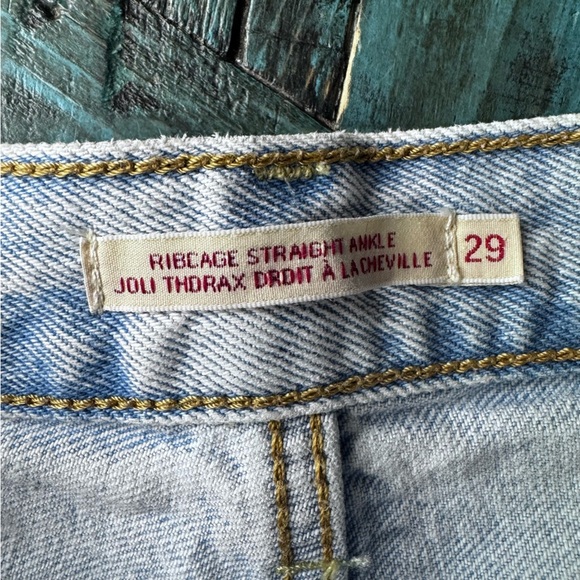 Levi's Ribcage Ankle Straight Leg Button Fly Size 29 100% Cotton - Picture 10 of 16